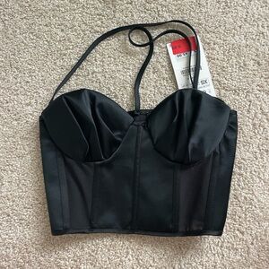 Zara Black Satin Top
